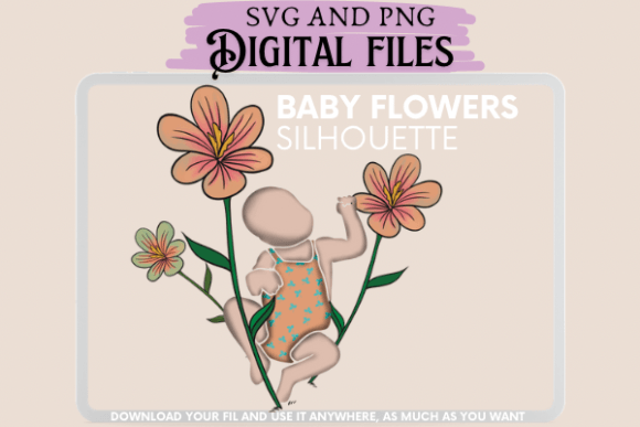 Baby Silhouette Flowers: Graphics & Illustrations