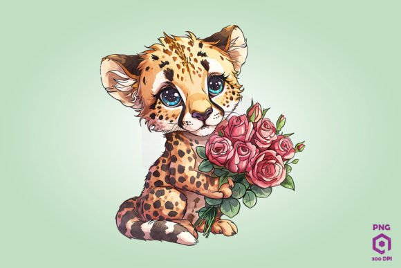 Cheetah Giving Flowers: Graphics & Illustrations Review