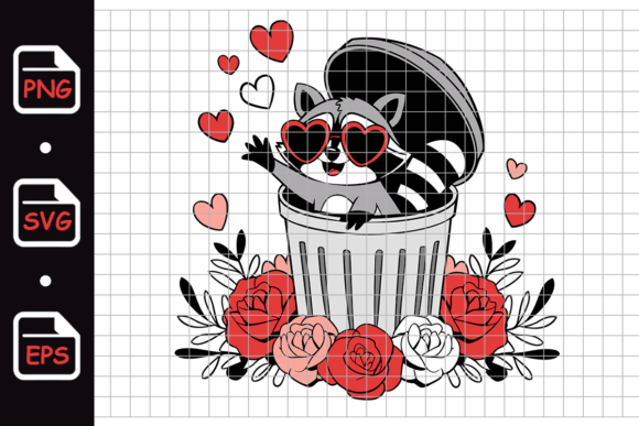Cute Raccoon in Roses: Graphics & Illustrations Review