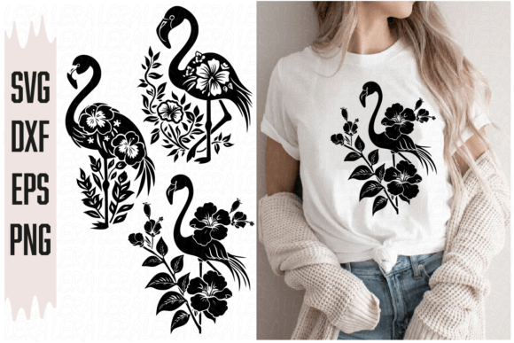 Flamingo Flowers: Vibrant Graphics and Illustrations