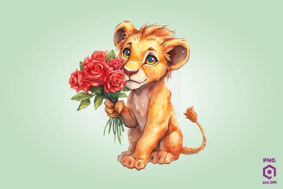Lion Giving Flowers: Graphics & Illustrations Review