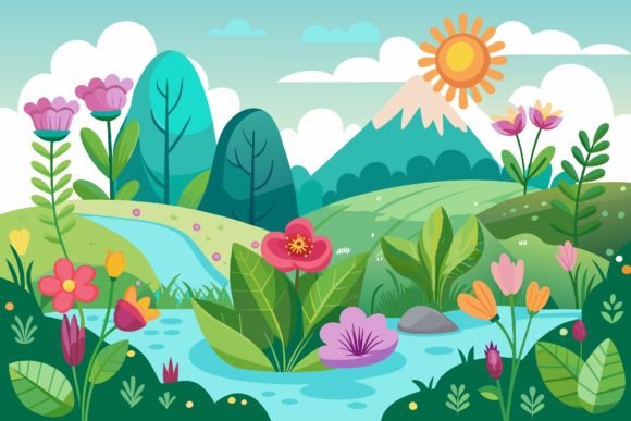 Natural with Flowers: Graphics & Illustrations