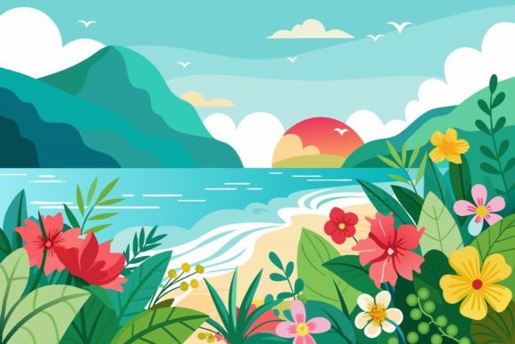 Oceans with Flowers: Graphics & Illustrations Review