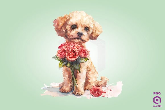 Poodle Giving Flowers: A Designer's Review for Embroidery