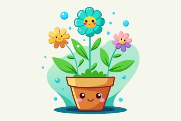 Pot Flower Cartoon Graphics & Illustrations Review