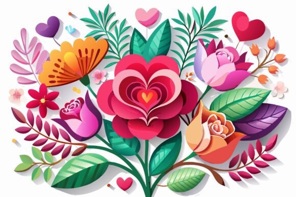 Romantic Flowers Graphics: Valentine Illustrations Review