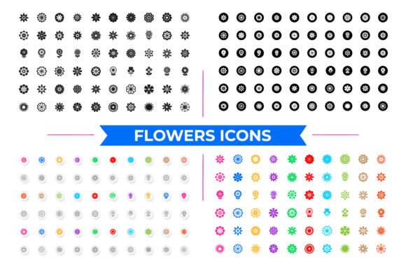 SVG Flowers Icons: Elegant Graphics & Illustrations