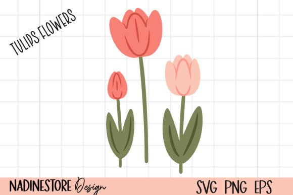 Tulips Flowers SVG, EPS, PNG: Premium Graphics & Illustrations