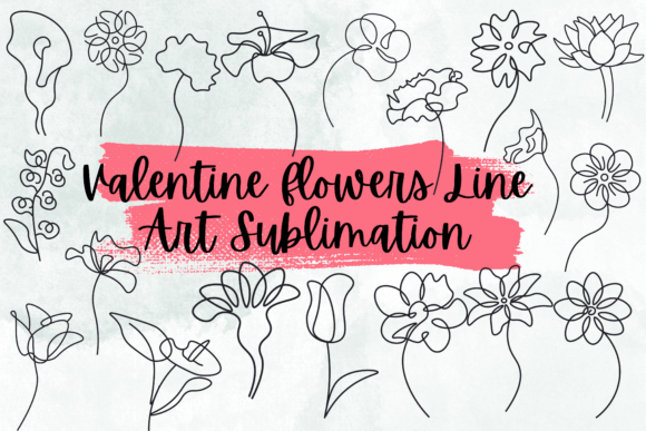 Valentine Flowers Line Art: Fresh Graphics & Illustrations